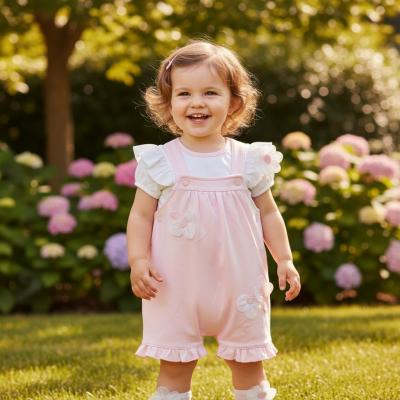 MB7206A  3D Flower Dungaree Set (12-24 months)