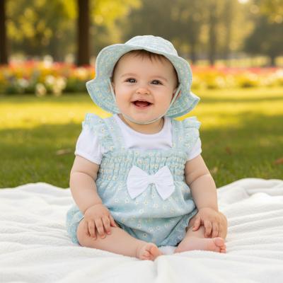 MB7249G  Floral Shirred Sun Romper and top  (3-12 months)