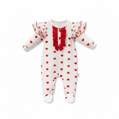 MC1100-R Red Heart Velour All in one ( 0-9 months)