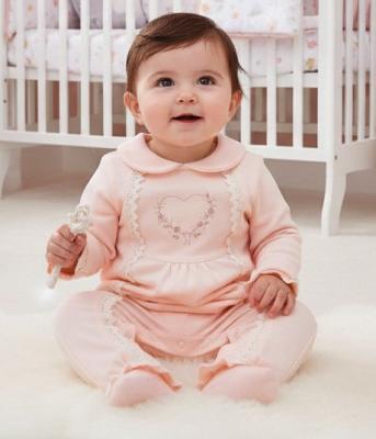 MC1119 Flower Heart and Lace Romper ( 0-9 months)