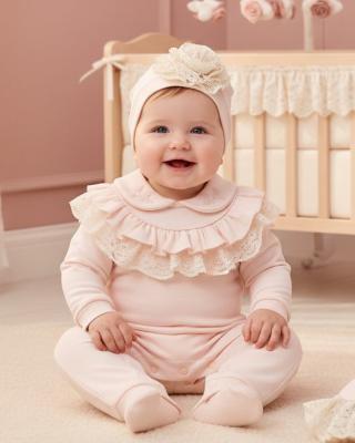 MC1125 Lace Romper and Hat ( 0-9 months)