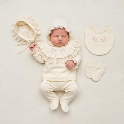 MC2114 Floral & Lace five piece set ( 0-3 months)