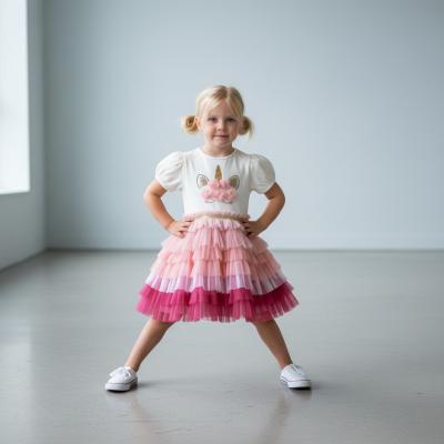 MIH14008p  Unicorn Tutu Dress  (3-5 years)