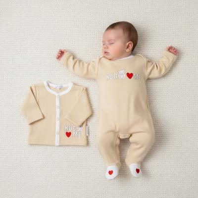 ML13-454 Cotton All In One and Jacket "Hug Me" (NB-6m)
