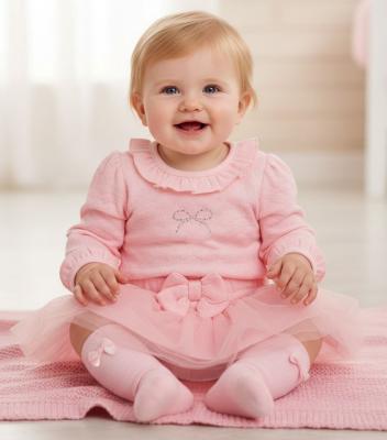 JF20-2712 Quilted "Diamante Bow" Tulle Skirt Set (NB-6 months)
