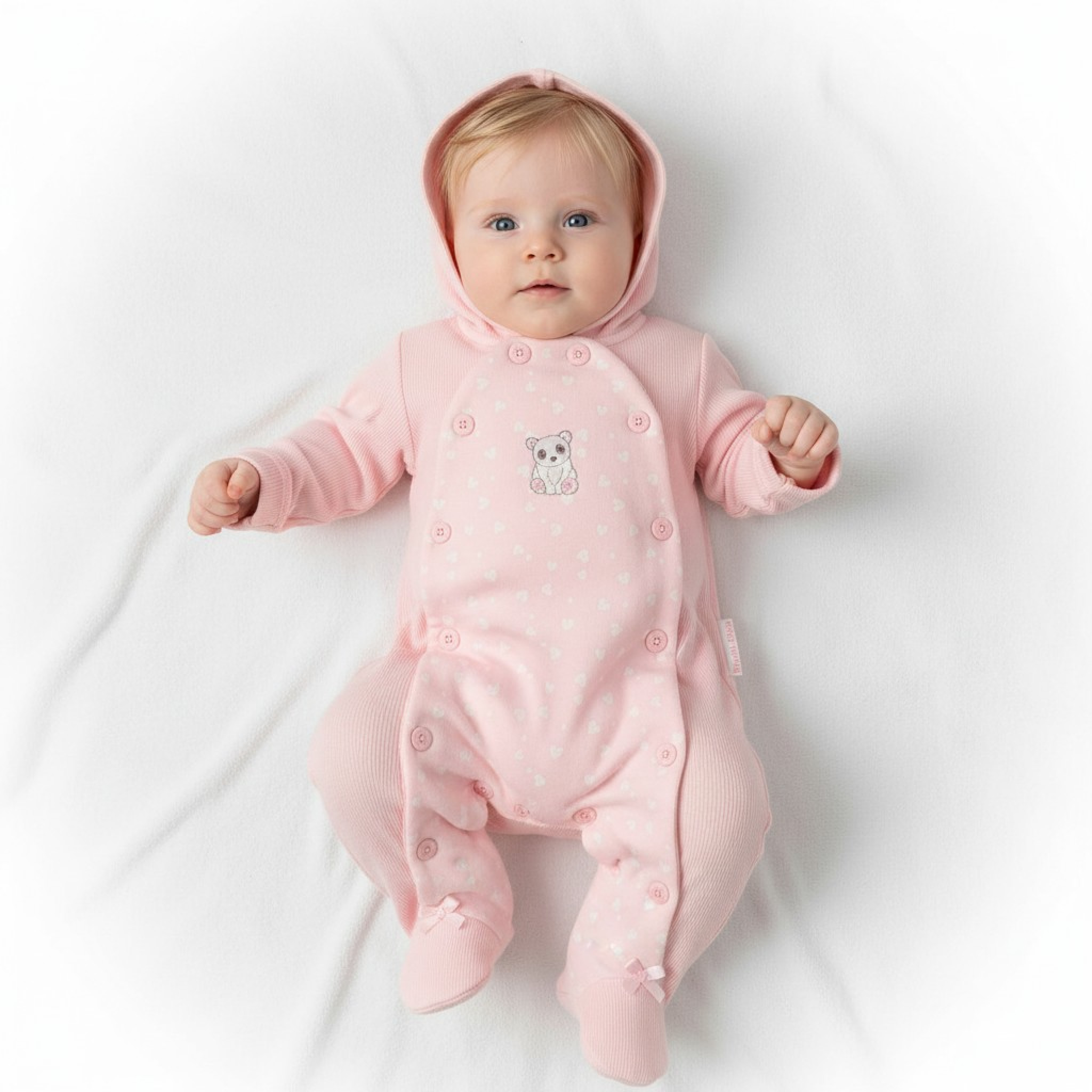 My Little Chick BIS-2020-2565 5035320025650 ML2020-2565 "Bear and Hearts" All In One (NB-6 months)