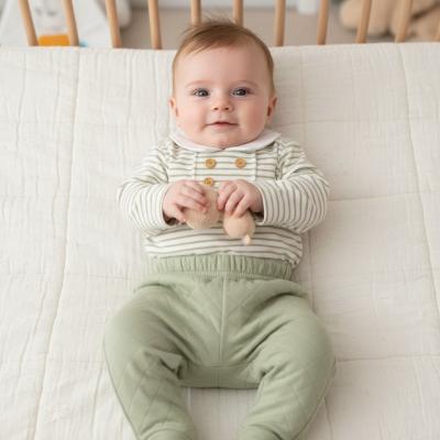 ML2020-2586  Quilted and Striped Two Piece Set  (NB-6m)