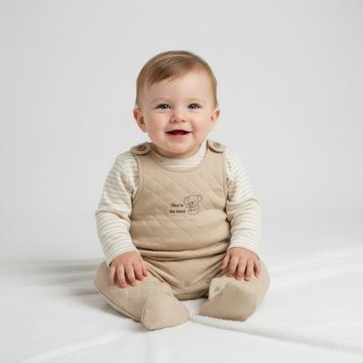 ML2020-2592  Quilted "New to the World" Dungaree Set  (NB-6m)