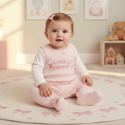 ML2020-2687P Quilted Little Princess Dungaree Set (Nb - 6m)
