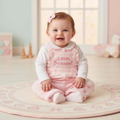 ML2020-2689 Quilted Little Princess Dungaree & Top (Nb - 6m)