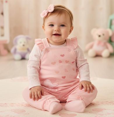 ML2020-2691 Elephant Dungaree & Top Set (Nb-6 months )