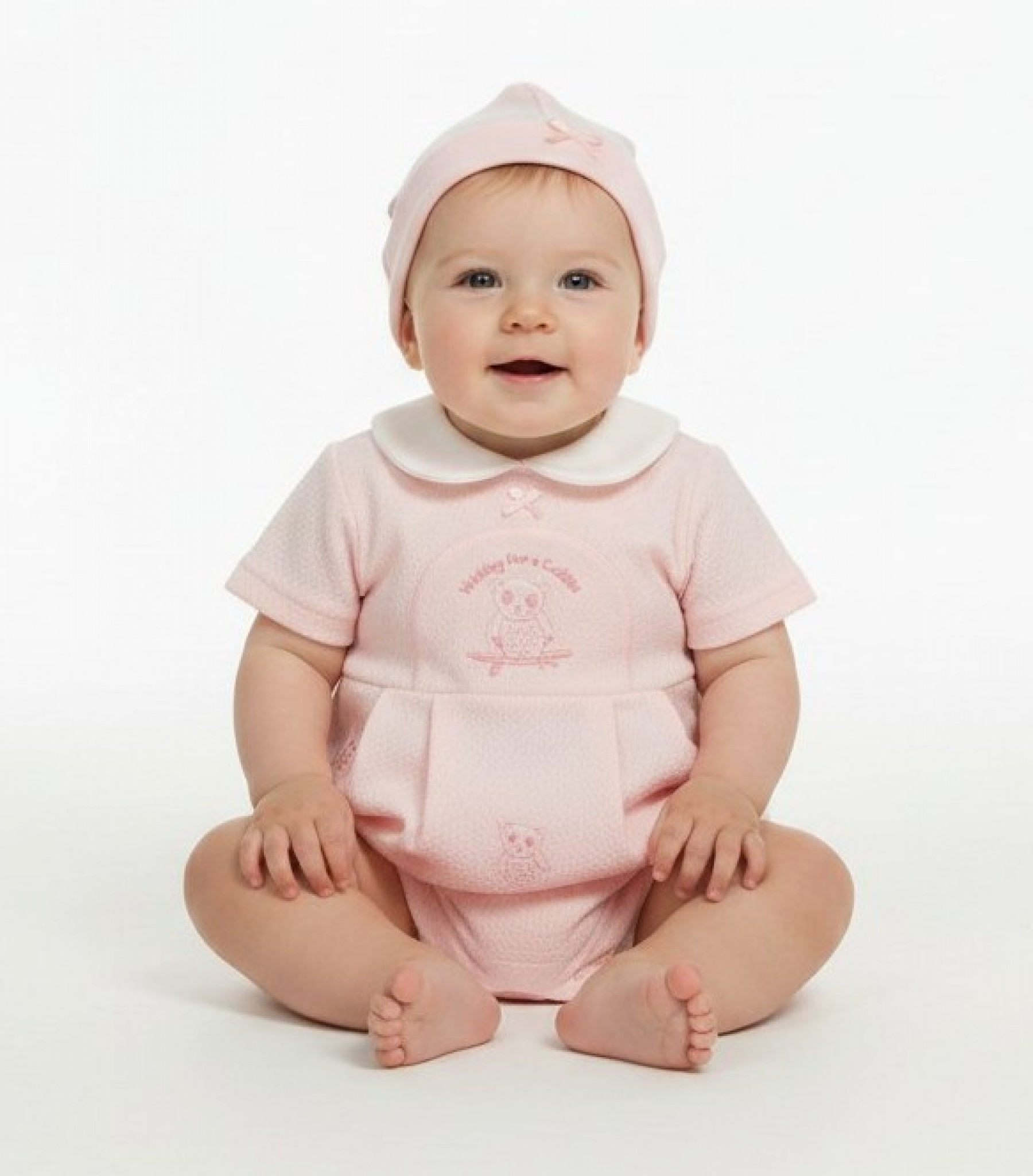 My Little Chick BIS-2100-2249 5035320422497 ML2100-2249-p Pointelle "Panda" Romper Set (NB - 6m)