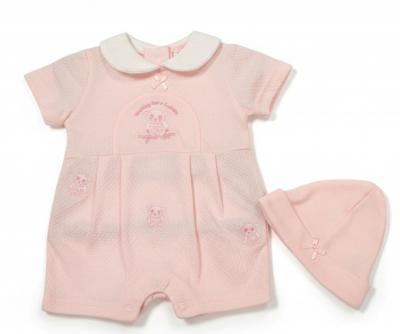 My Little Chick BIS-2100-2249 5035320422497 ML2100-2249P Pointelle "Panda" Romper Set (NB - 6m)