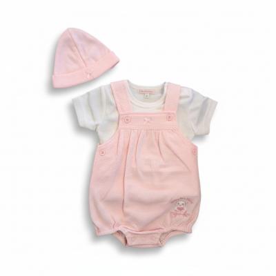 My Little Chick BIS-2100-2250 5035320422503 ML2100-2250P Pointelle "Panda" Dungaree Set (NB - 6m)