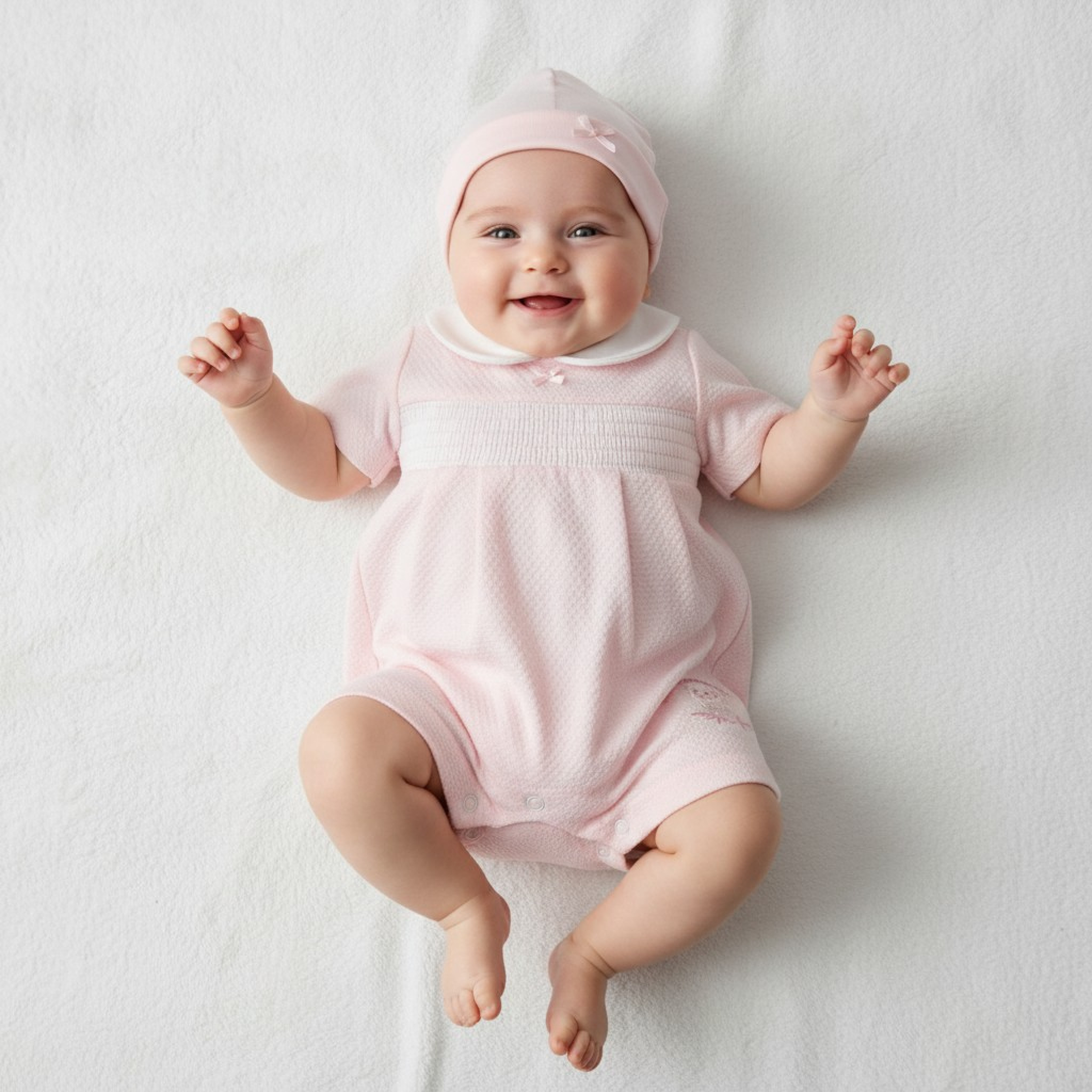 My Little Chick BIS-2100-2251 5035302422514 ML2100-2251p Smocked "Panda" Romper Set (NB - 6m)