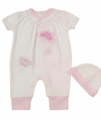 ML2100-2287W  "Butterfly" Romper Set  (Newborn - 3 months)
