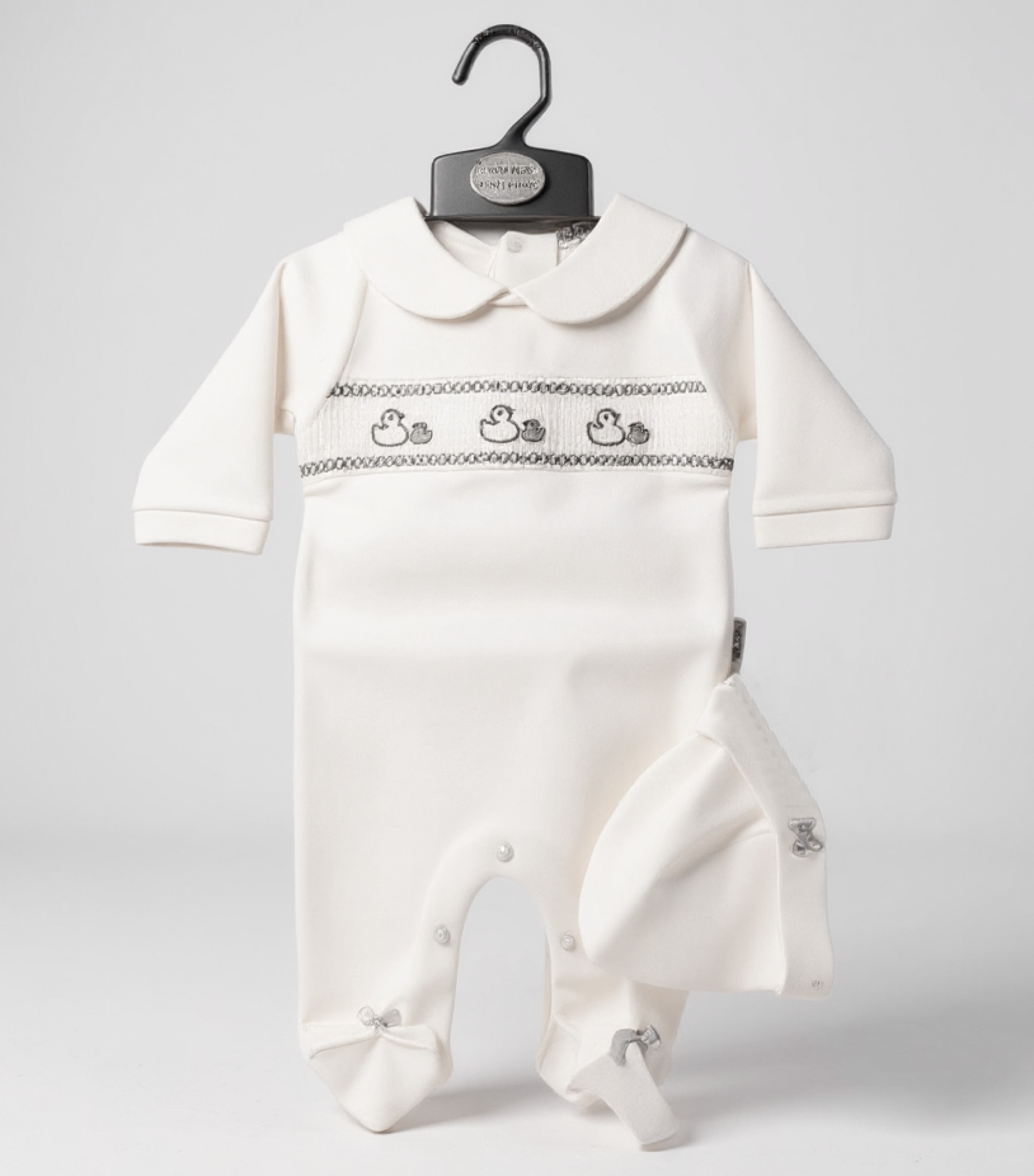 My Little Chick 2120-6077 5035320060774 ML2100-6077 Smocked "Ducks" All In One Set (NB-6m)