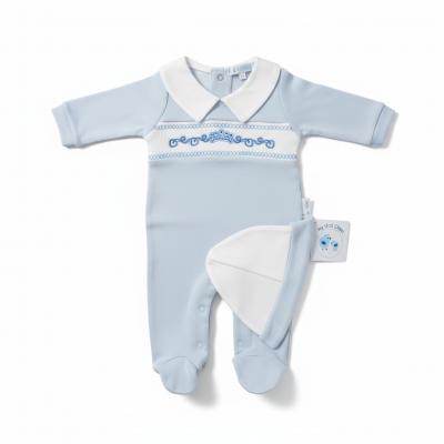 My Little Chick 2120-6076 5035320060750 ML2120-6075-S Smocked "Crown" All In One Set (NB-6m)