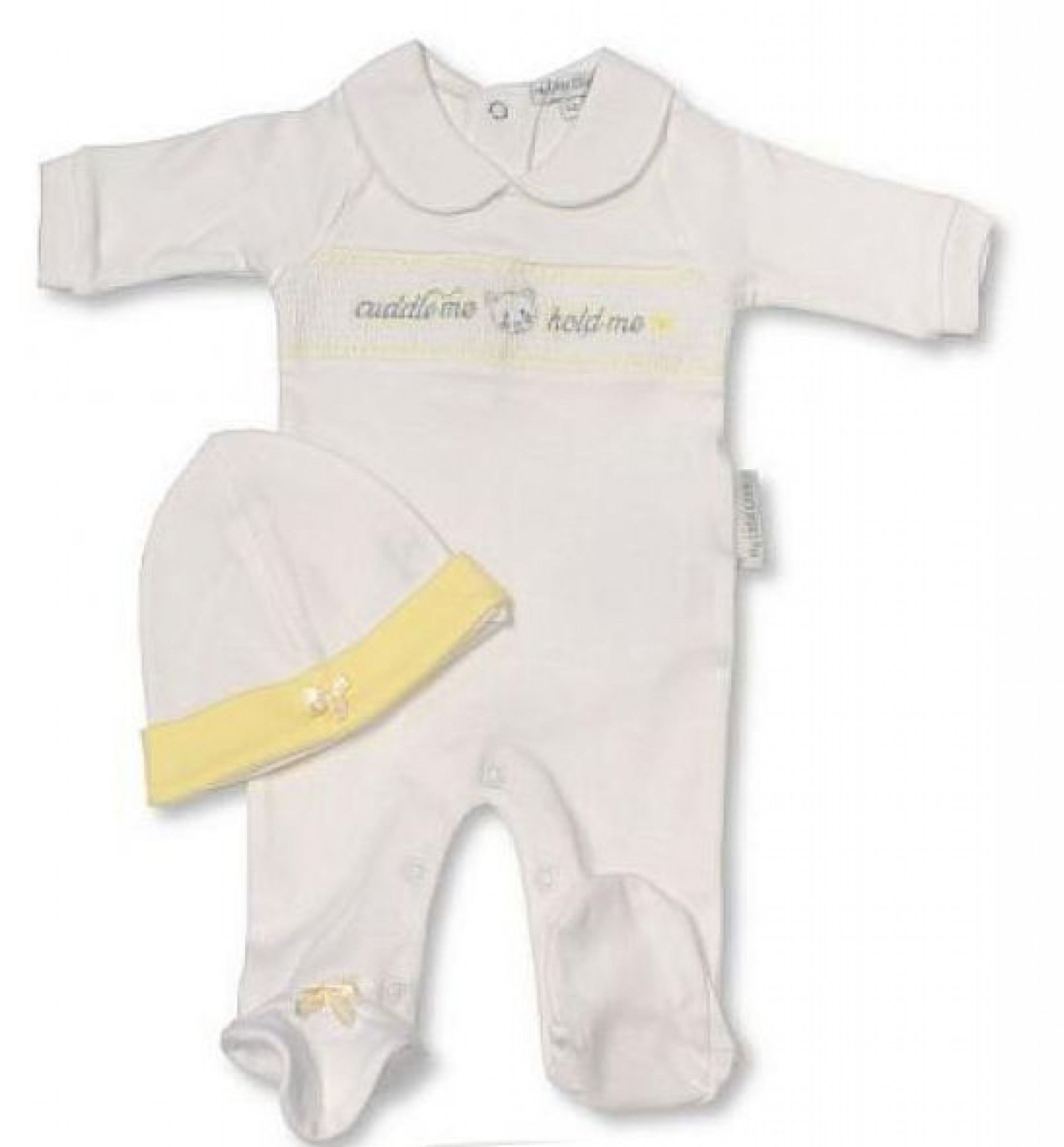 My Little Chick 2120-6081 5035320060811 ML2120-6081 Smocked "Cuddle Me" All In One Set (NB-6m)