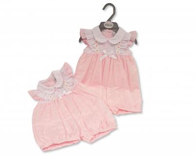 My Little Chick BIS-2120-6161 5035320161617 ML2120-6161-P "Daisy and Bow" Romper (Nb-6 months)