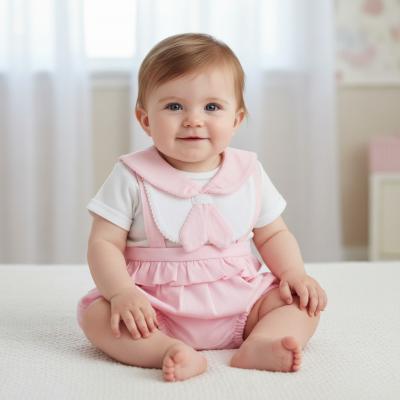 ML2120-6195-P Romper Set with Bib (Newborn - 6 months)