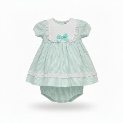 ML2120-6209-G  "Bow and Lace" Dress Set  (Newborn - 6 months)
