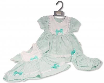 My Little Chick 2120-6209 5035320162096 ML2120-6209G "Bow and Lace" Dress Set (Newborn - 6 months)