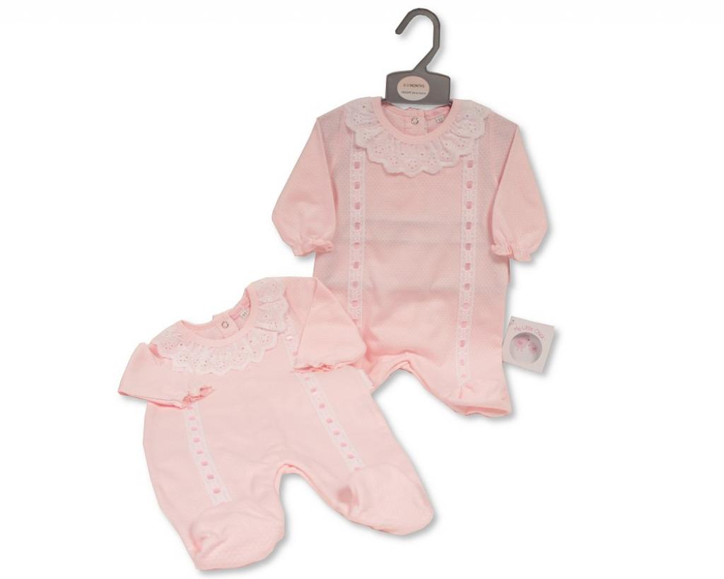 My Little Chick 2120-6210 5035320412108 ML2120-6210P Pink "Lace and Ribbon" All In One (NB-6m)