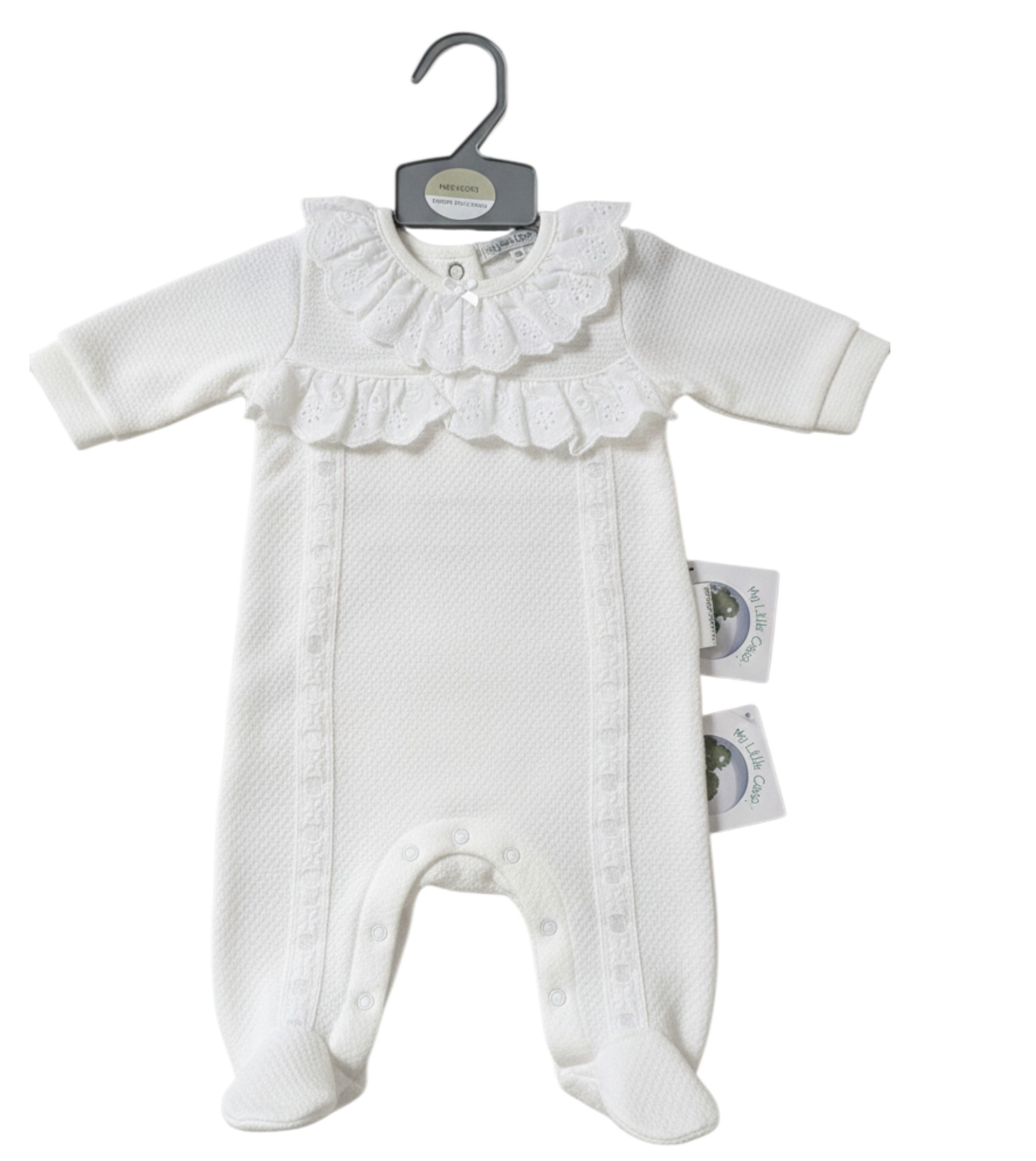 My Little Chick 2120-6211 5035320112114 ML2120-6211-W White "Lace and Ribbon" All In One (NB-6m)