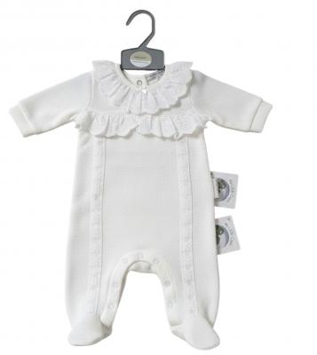 ML2120-6211-W  White "Lace and Ribbon" All In One  (NB-6m)