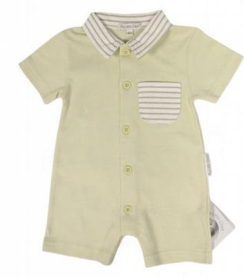 My Little Chick BIS-2120-6235 All sizes = 5035320162355 ML2120-6235G Sage Striped Short Romper (NB-6 months)