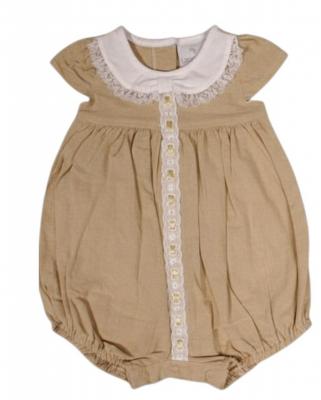 ML2120-6251T  Linen  "Lace" Romper  (Nb-6m)