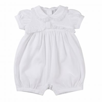 ML2120-6260W  Lace Trim Romper  (NB-6m)