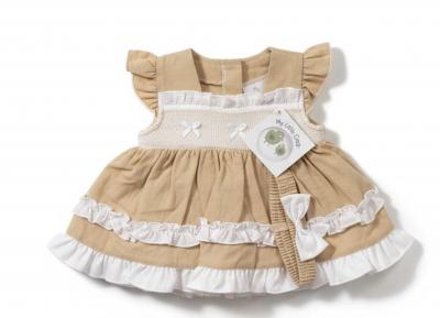 ML2120-6261T Smocked "Ruffle" Dress and Pants set (Nb-6m)
