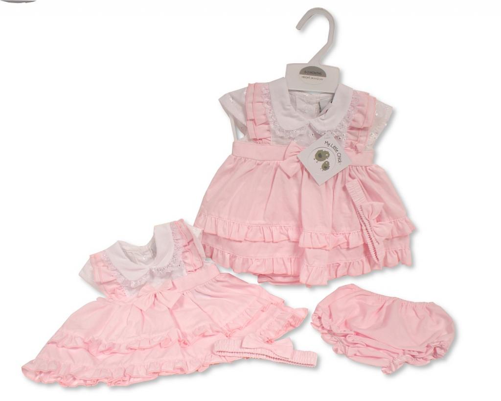 My Little Chick 2120-6269 503532042690 ML2120-6269Pinafore Style Dress Set (NB - 6m)