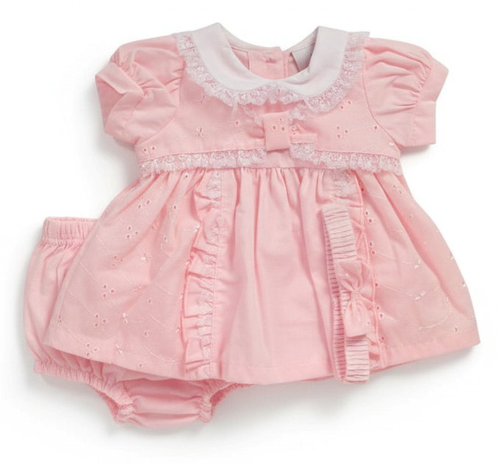 My Little Chick 2120-6275 5035320162751 ML2120-6275P Broderie Anglaise Dress Set (NB-6m)
