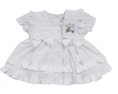 My Little Chick 2120-6279 5035320162799 ML2120-6279W Broderie Anglaise "Bows" Dress Set (6-24m)