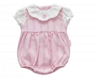 ML2120-6286P  Striped "Bunny" Romper  (Newborn - 6 months)