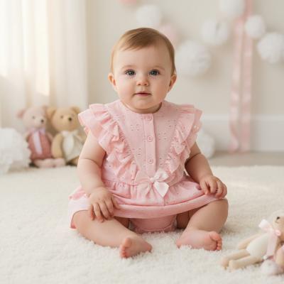 ML2120-6287-P  Broderie Anglaise Tiered Romper Dress  (NB-6m)