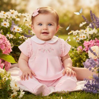 ML2120-6300-P "Flowers" Two Piece Set (Newborn - 6 months)