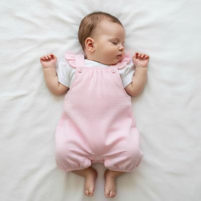 ML2120-6302-P "Frills" Dungaree Set (Newborn - 6 months)