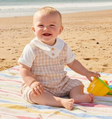 ML2120-6310T  Checked Romper  (NB-6 months)