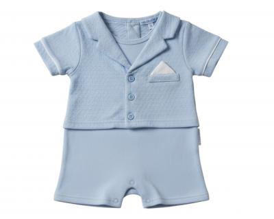 ML2120-6316S  Dobby Dot Faux Jacket Romper  (NB-6 months)