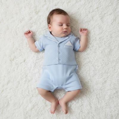 ML2120-6316 Dobby Dot Faux Jacket Romper (NB-6 months)