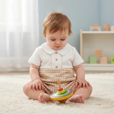 ML2120-6321  "Welcome" Dogtooth Romper  (NB-6 months)