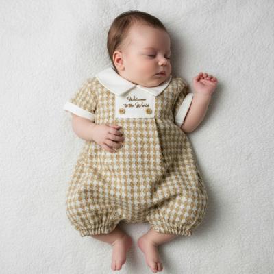 ML2120-6322-T  "Welcome" Dogtooth Romper  (NB-6 months)