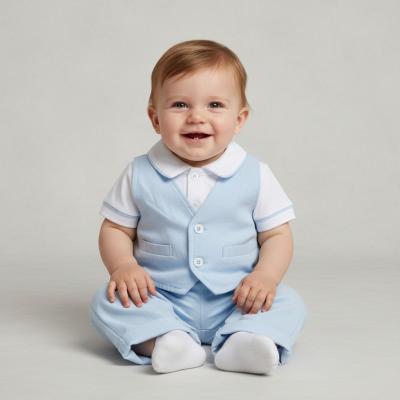 ML2120-6331-S  Linen Waistcoat 3 Piece Set  (NB-6 months)