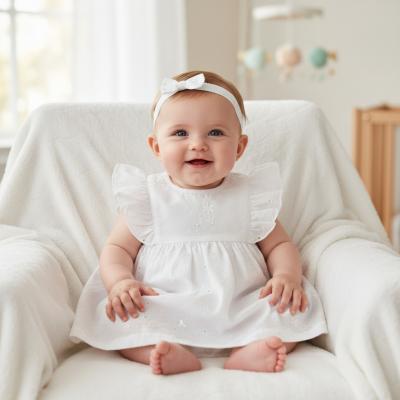 ML2120-6366W  Flowers Dress Set  (Newborn - 6 months)