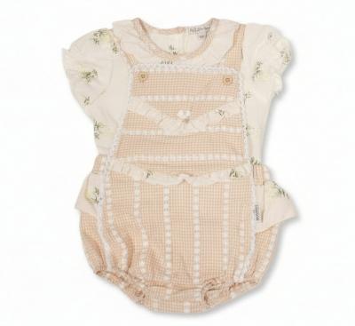 ML2120-6415 Gingham Romper Dungaree Set ( newborn - 9 months)