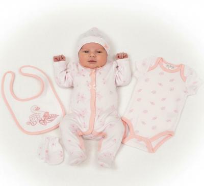 ML25-1375P  Swan 5 Piece Layette Set   (0-6m)